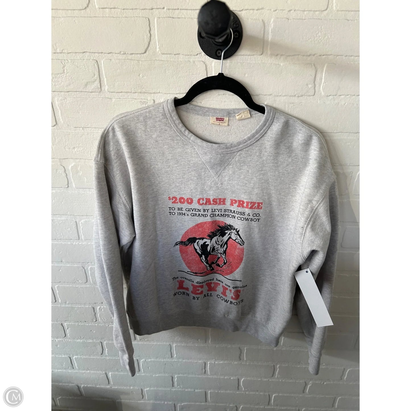 Sweatshirt Crewneck By Levis In Grey, Size: M