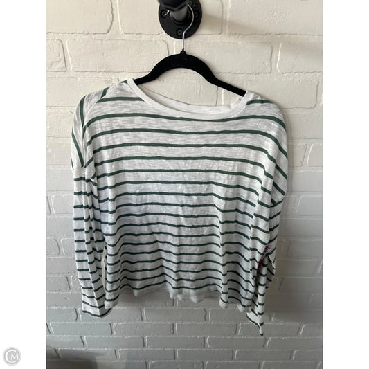 Top Long Sleeve By Levis In Green & White, Size: M