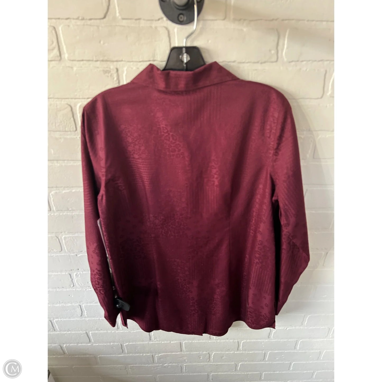 Tunic Long Sleeve By Chicos In Maroon, Size: S