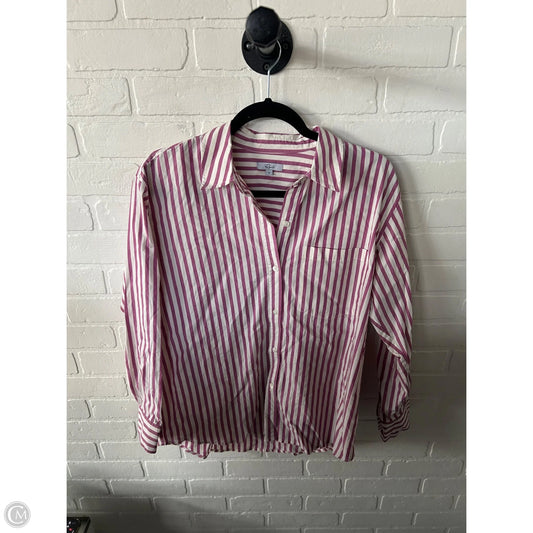 Top Long Sleeve By Rails In Purple & White, Size: S