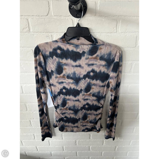 Top Long Sleeve By Charlie B In Blue & Tan, Size: S