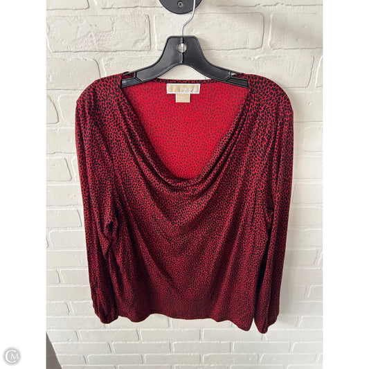 Top Long Sleeve By Michael By Michael Kors In Red, Size: 2x