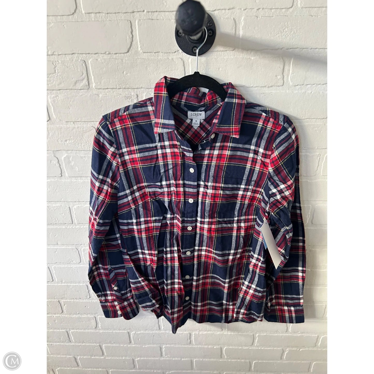 Top Long Sleeve By J. Crew In Blue & Red, Size: S