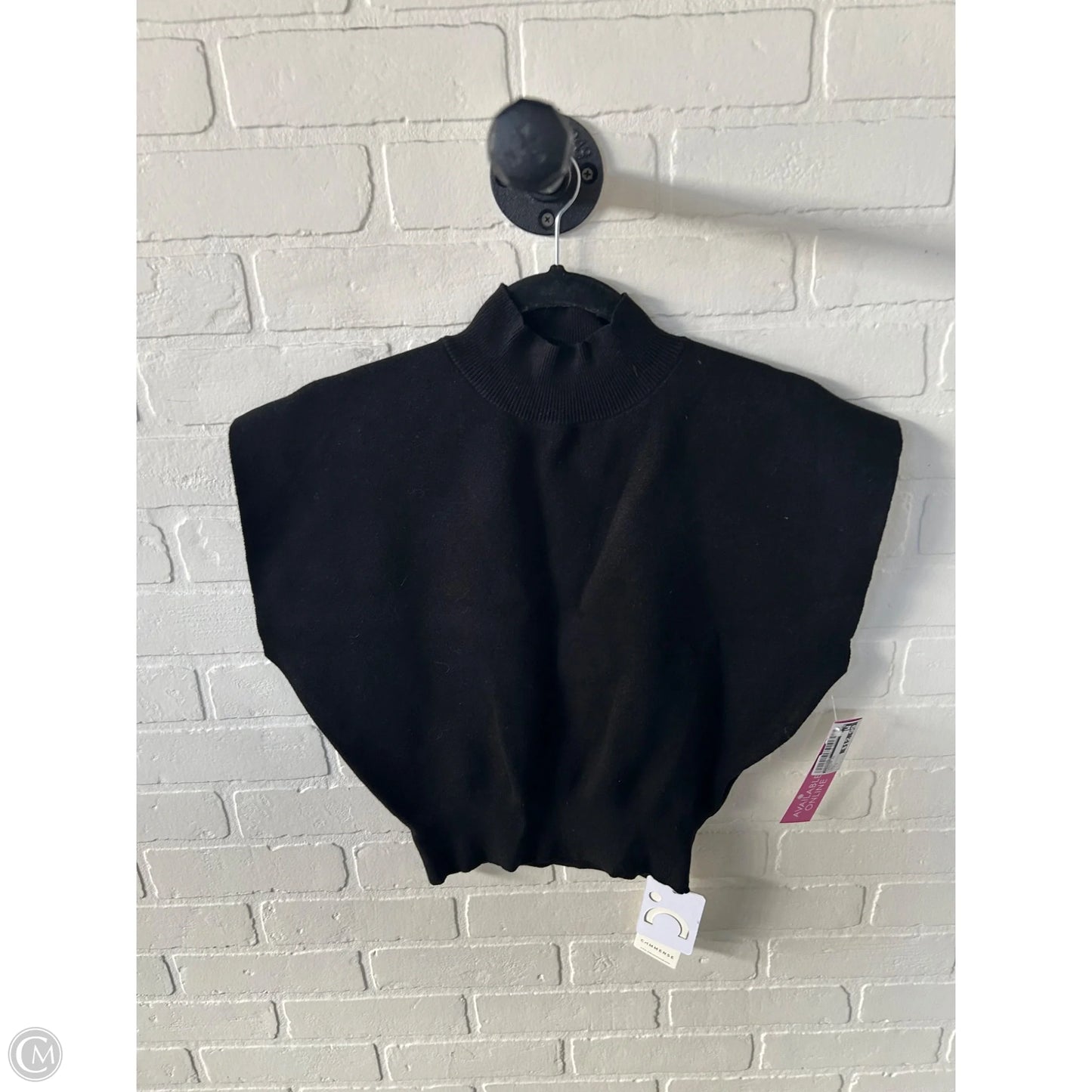 Sweater Short Sleeve By Commense In Black, Size: S