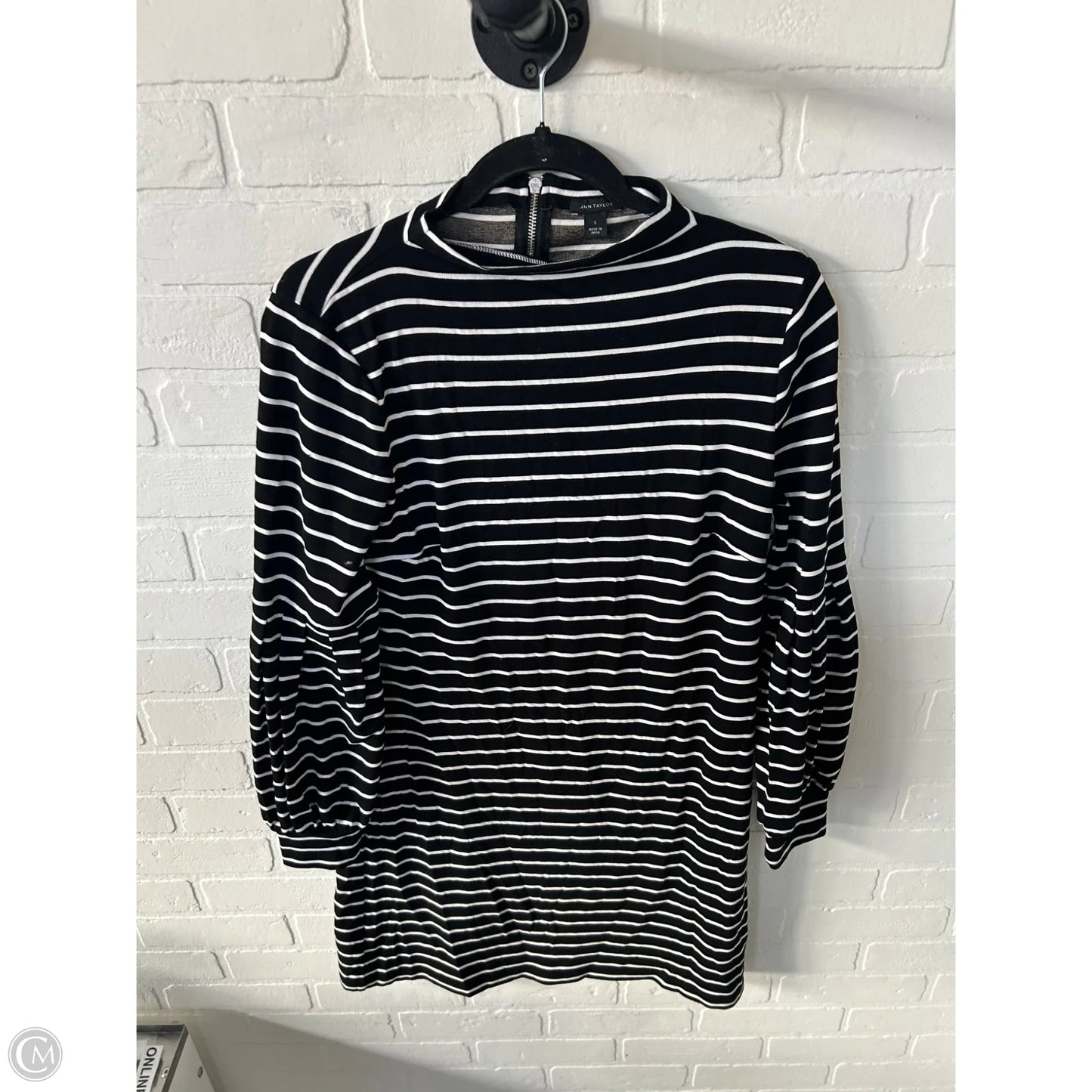 Dress Casual Midi By Ann Taylor In Black & White, Size: S