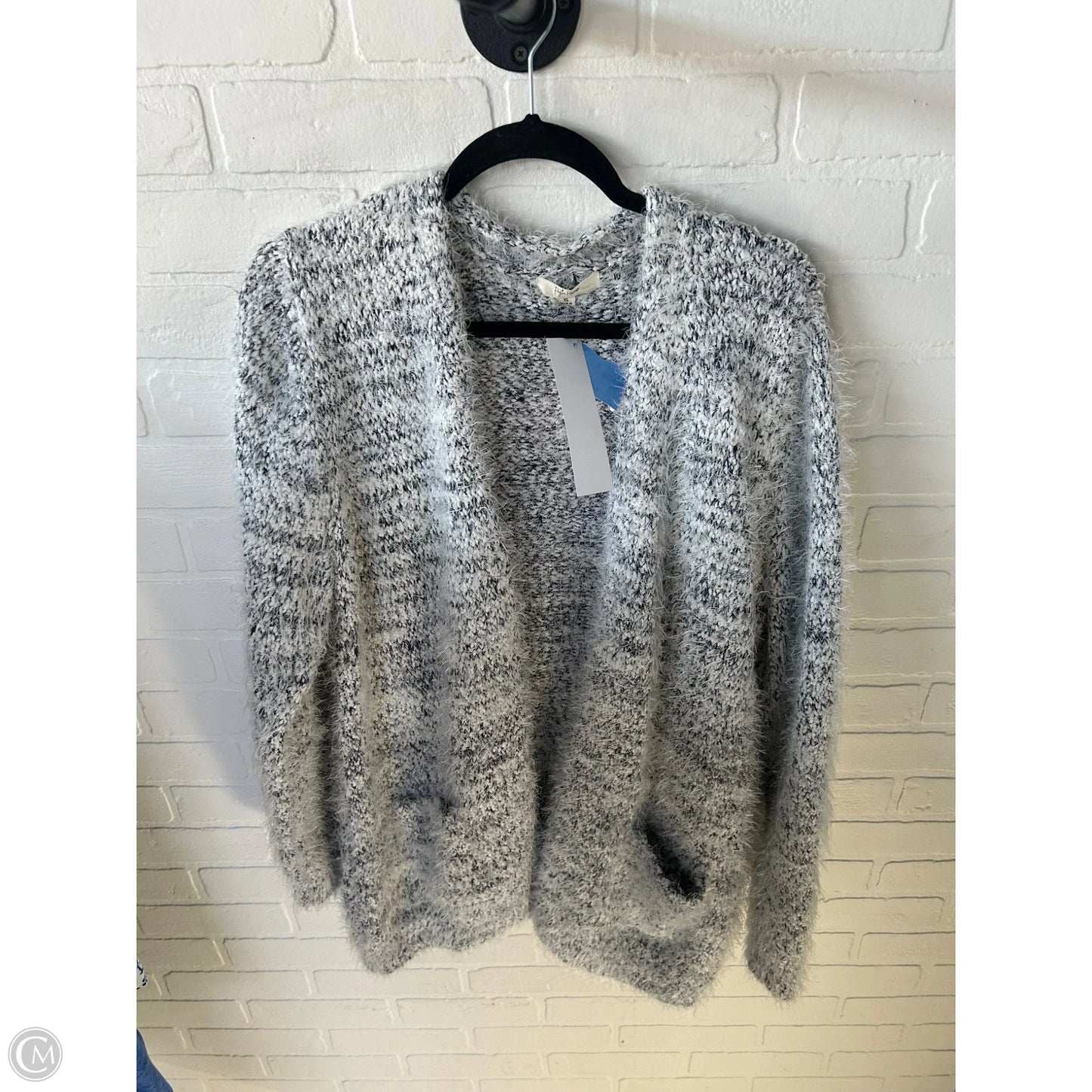 Sweater Cardigan By Peyton Primrose In Black & White, Size: Xl