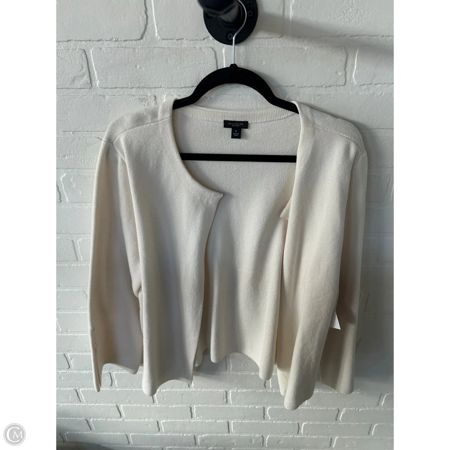Sweater Cardigan By Ann Taylor In Cream, Size: Xl