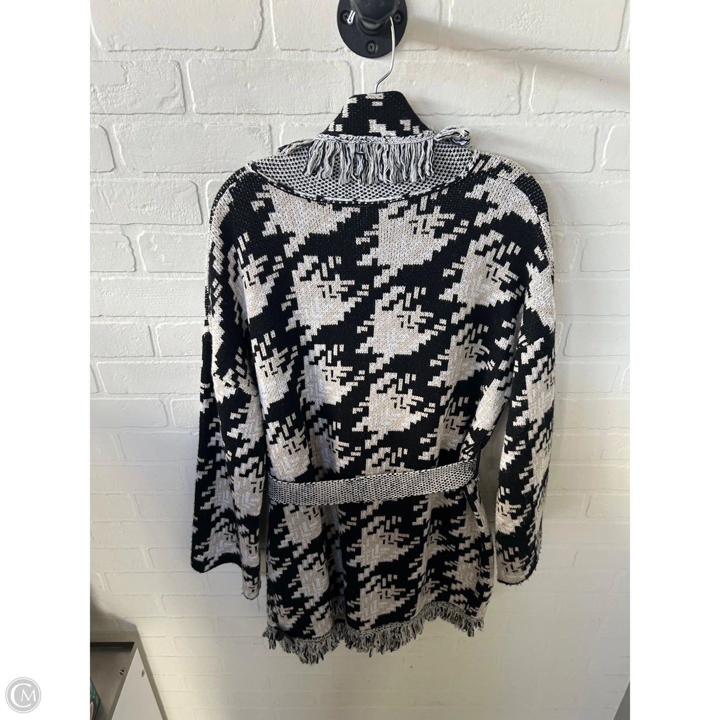 Sweater Cardigan By Cmc In Black & White, Size: Xs