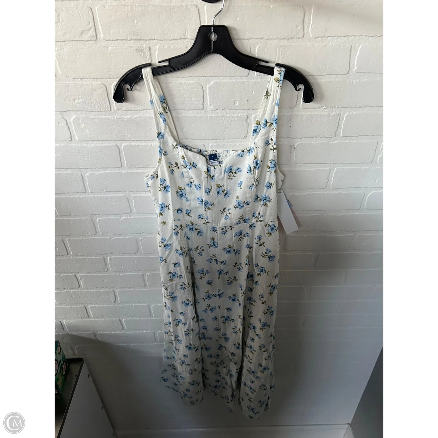 Dress Casual Midi By Old Navy In Blue & Cream, Size: M