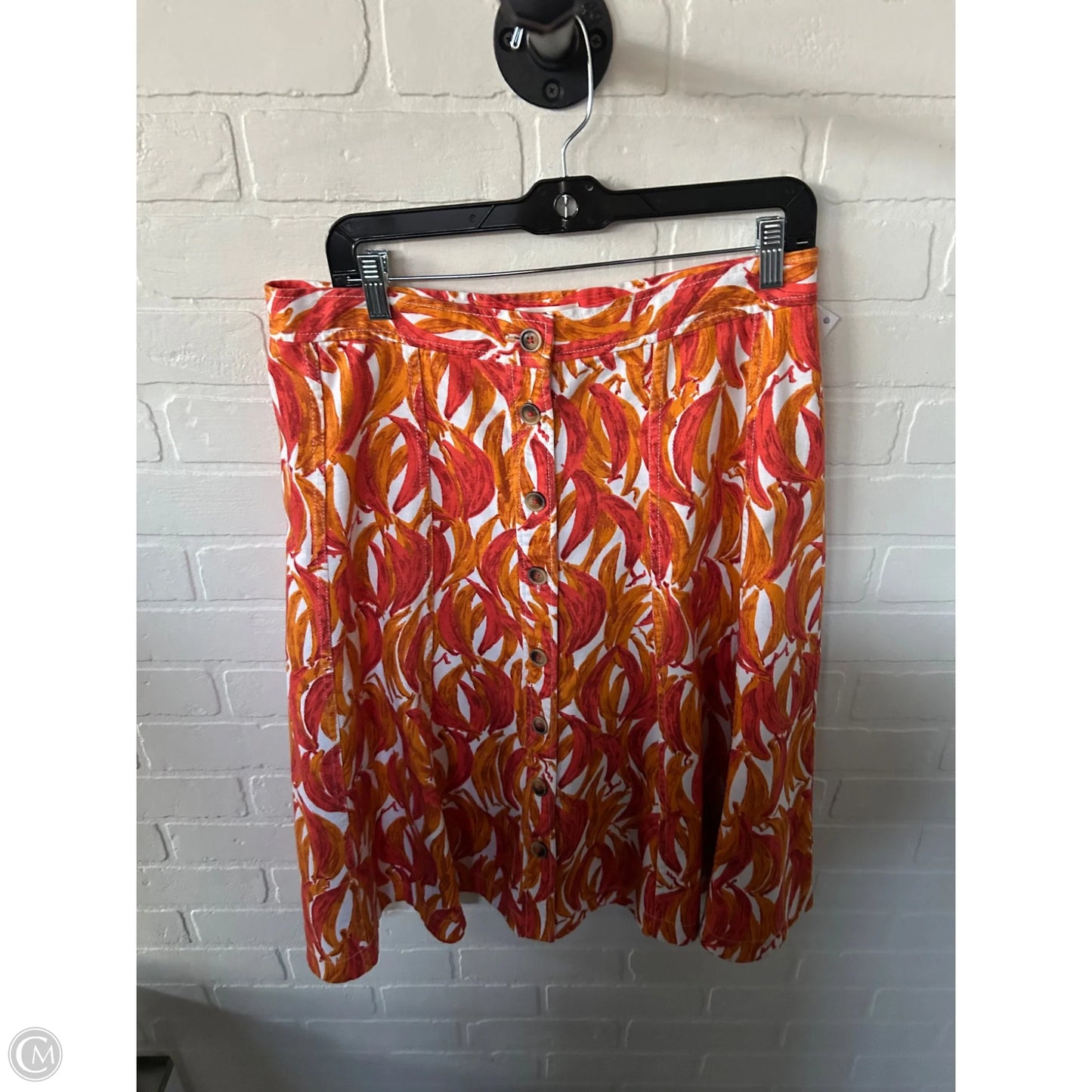 Skirt Midi By Maeve In Orange & White, Size: 12