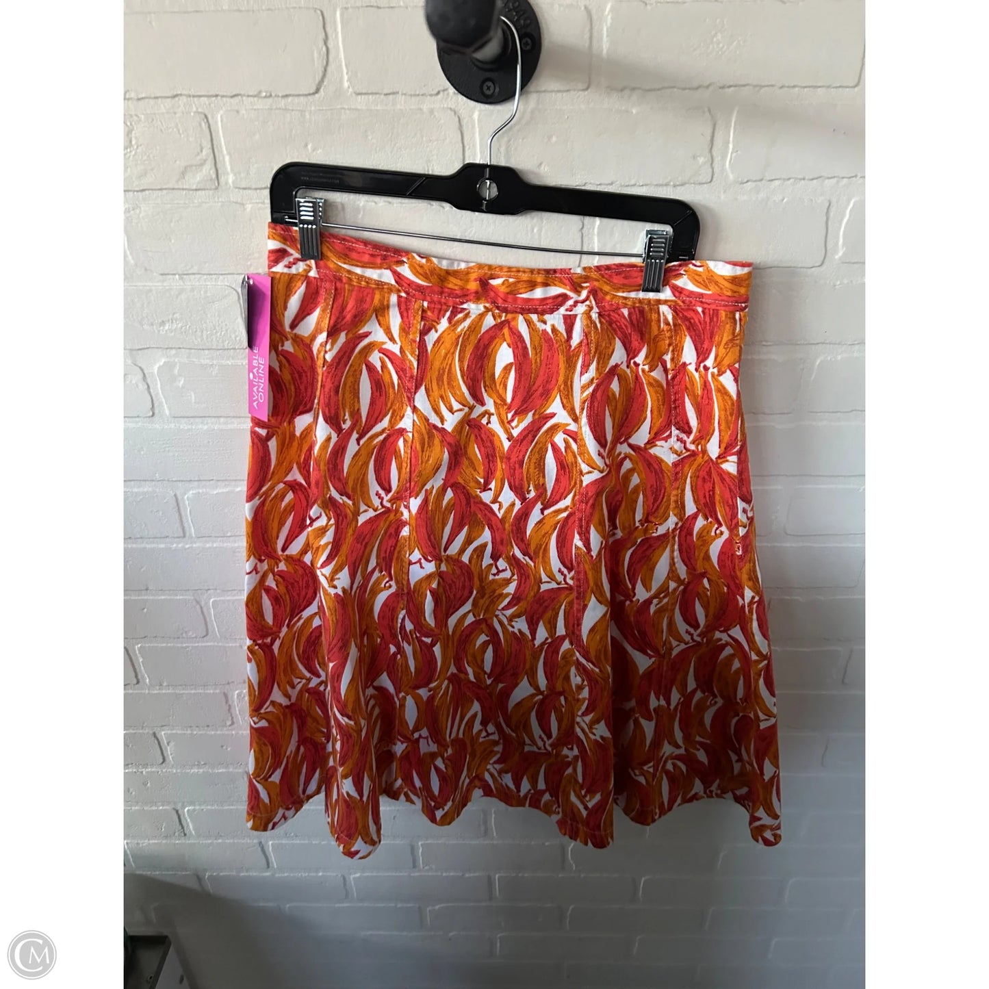 Skirt Midi By Maeve In Orange & White, Size: 12