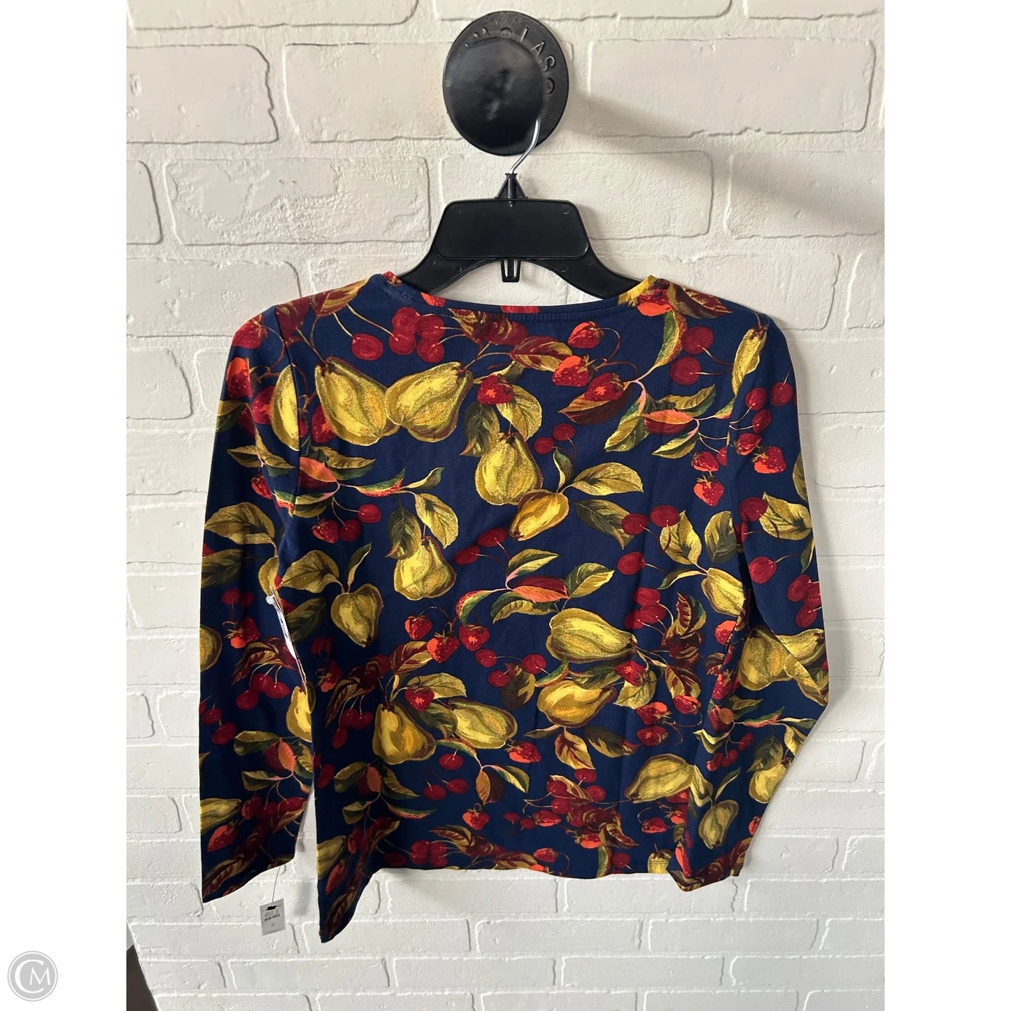 Top Long Sleeve Basic By Talbots In Blue & Yellow, Size: S