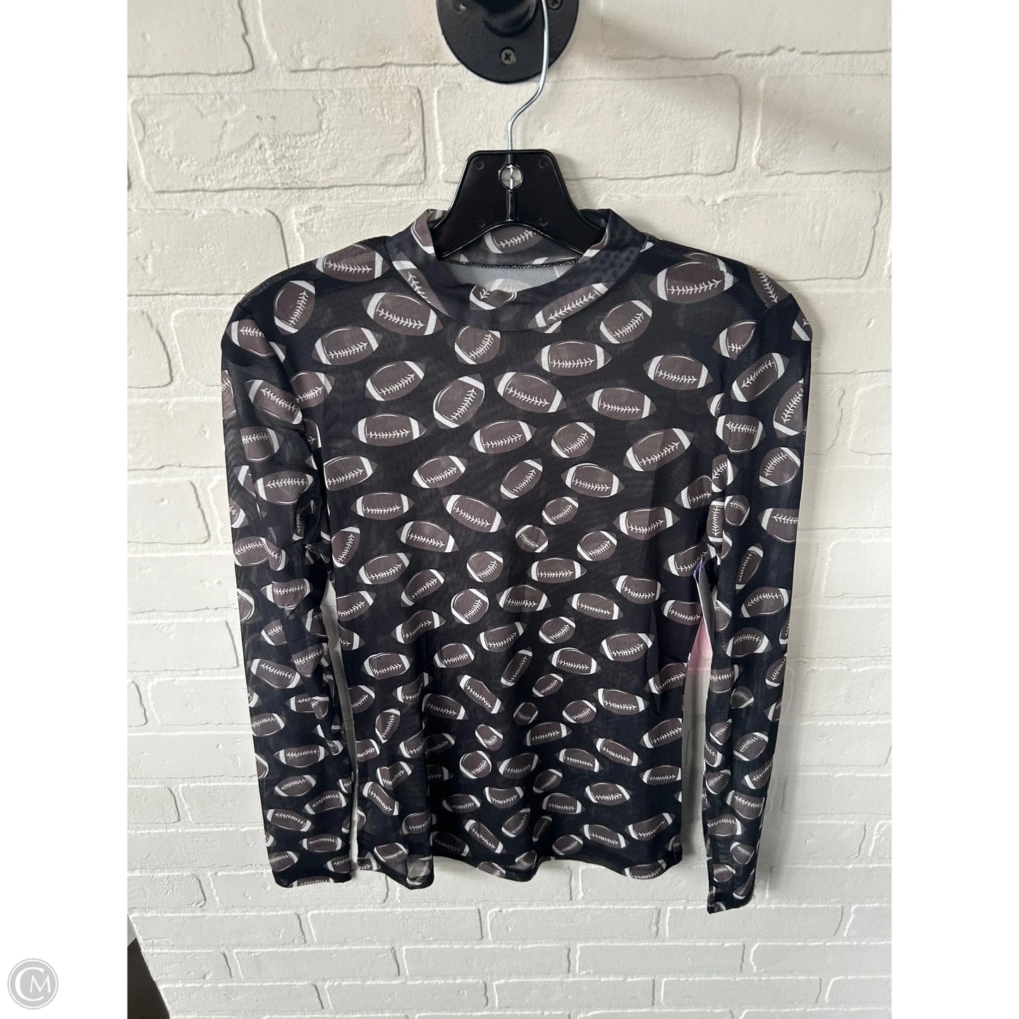 Top Long Sleeve By Cme In Black & Brown, Size: S