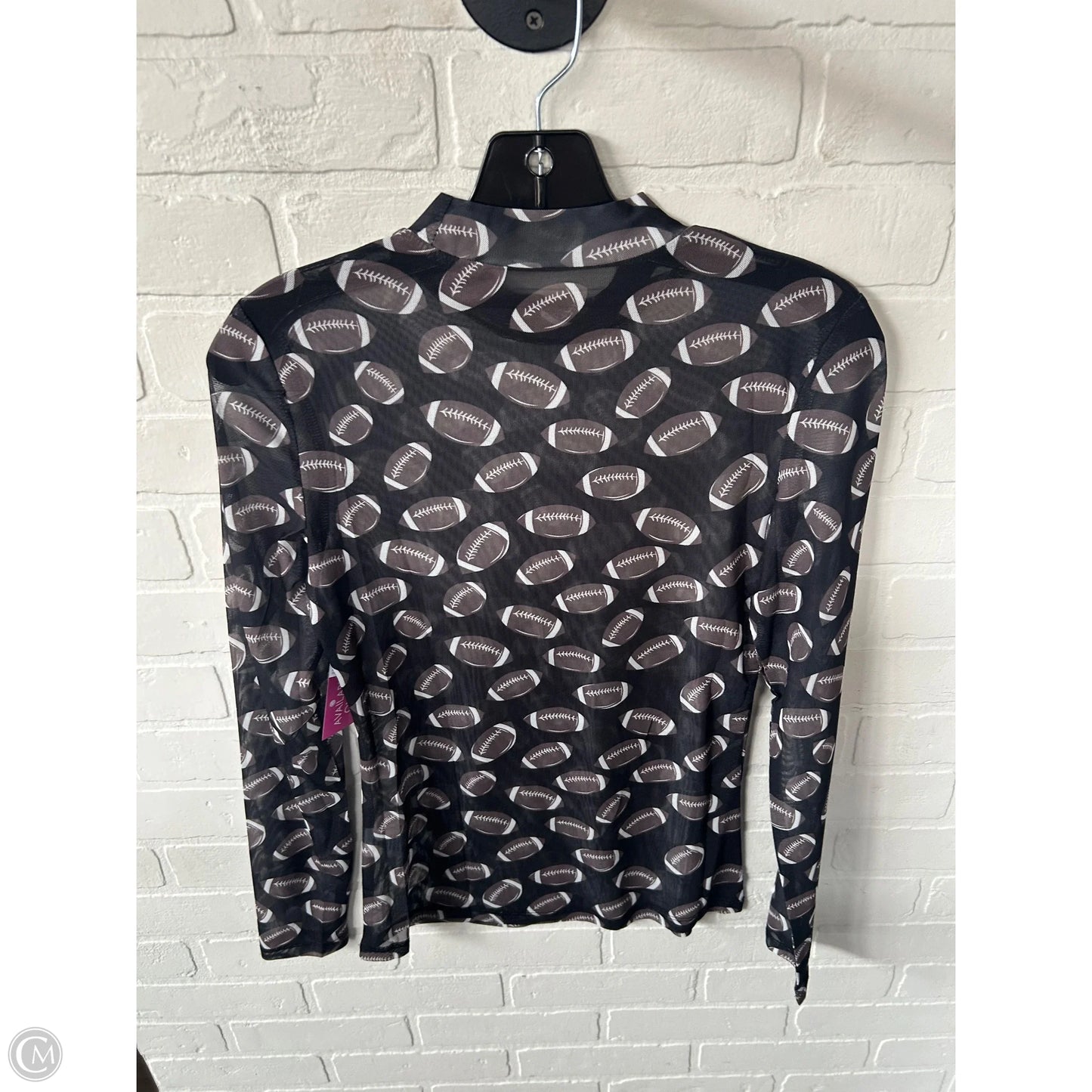 Top Long Sleeve By Cme In Black & Brown, Size: S