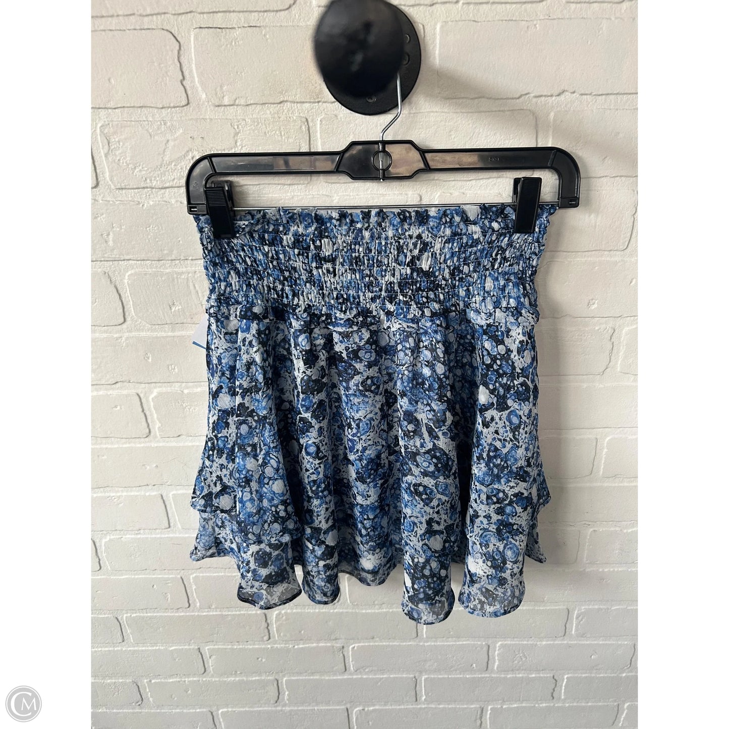 Skirt Mini & Short By Express In Blue & White, Size: 0