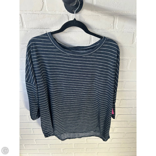 Top 3/4 Sleeve By Loft In Blue & White, Size: Xl