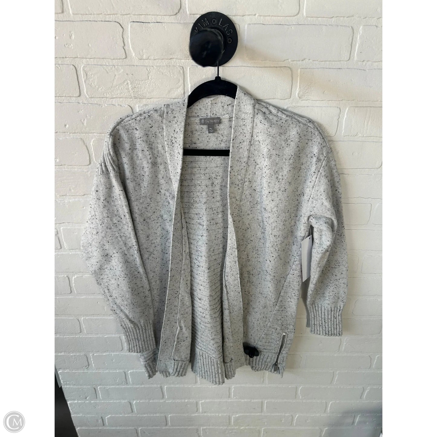 Sweater Cardigan By Talbots In Grey, Size: Mp