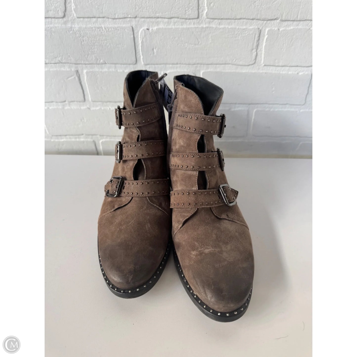 Boots Ankle Heels By Paul Green In Brown, Size: 10