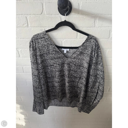 Top Long Sleeve By Nordstrom In Black & White, Size: Xl