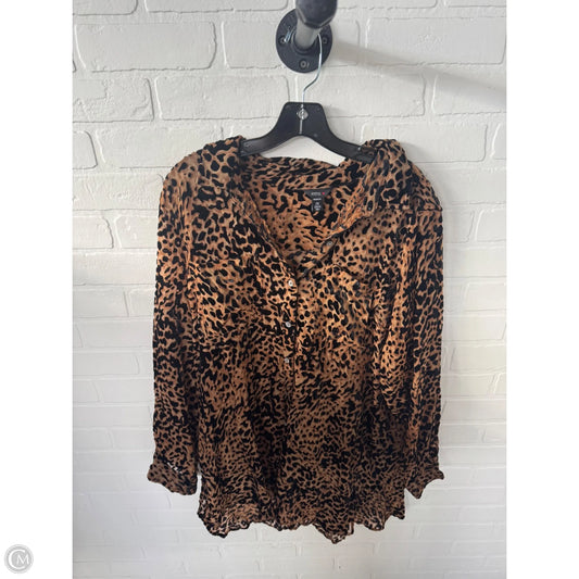 Top Long Sleeve By Intro In Black & Brown, Size: 2x