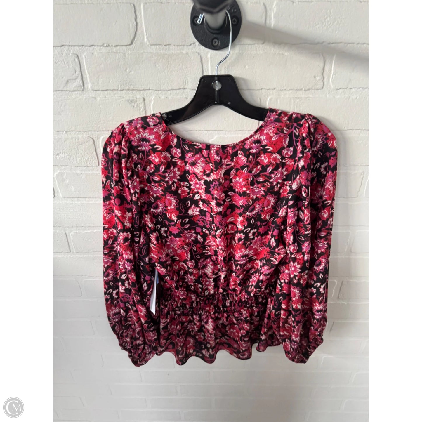 Top Long Sleeve By Vince Camuto In Black & Red, Size: Xs