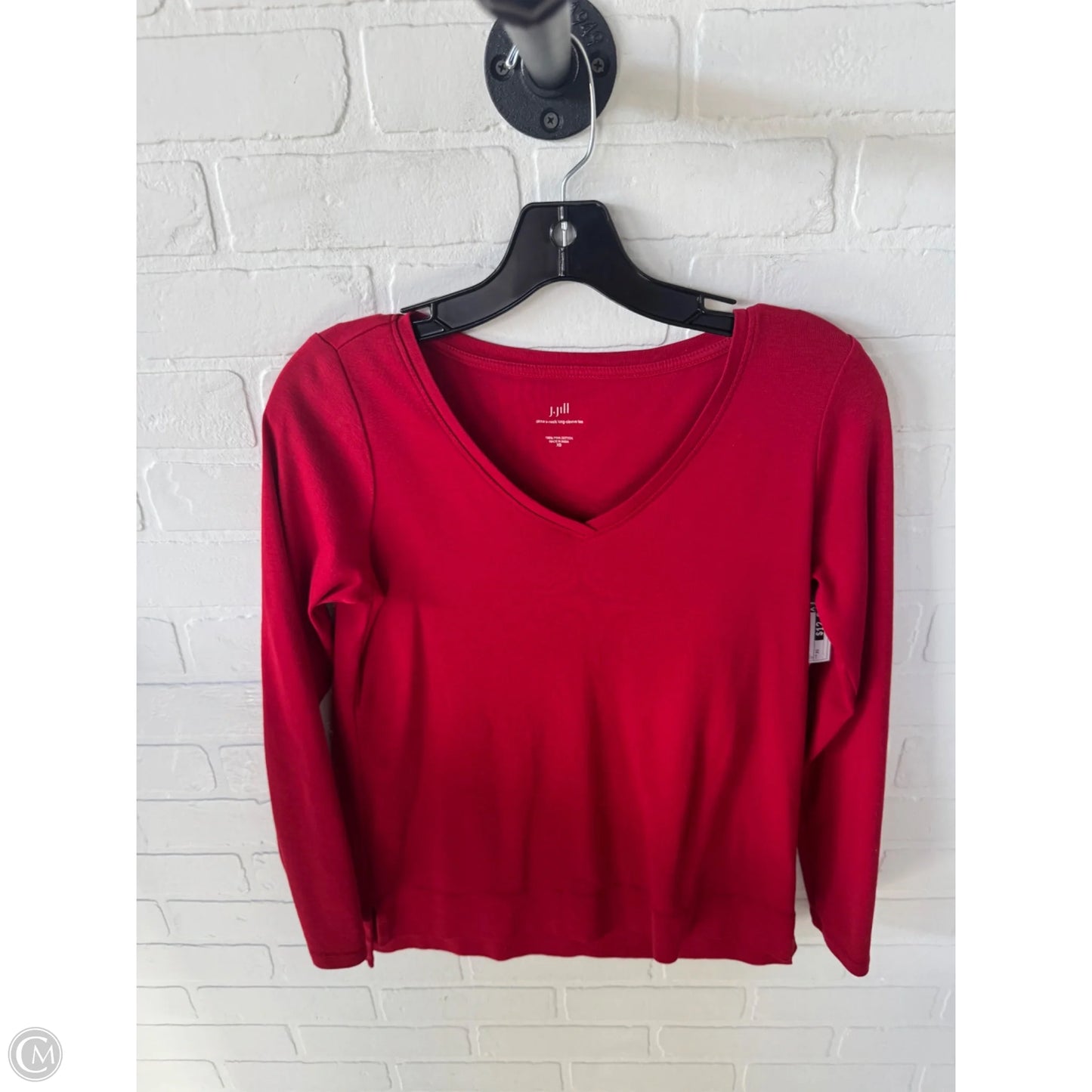 Top Long Sleeve Basic By J. Jill In Red, Size: Xs