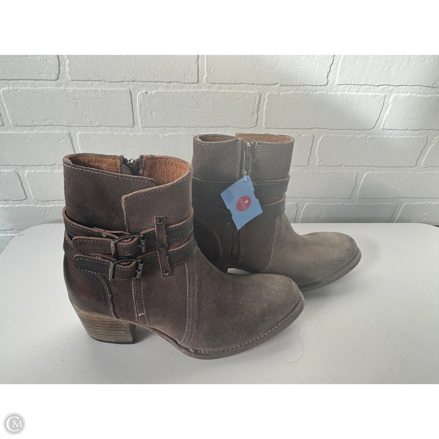 Boots Ankle Heels By Freebird In Brown, Size: 8