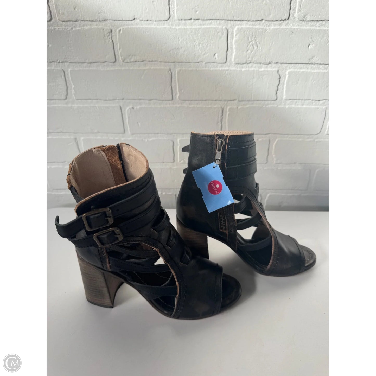 Boots Ankle Heels By Freebird In Black, Size: 8