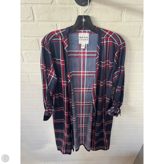 Cardigan By New York Laundry In Blue & Red & White, Size: L