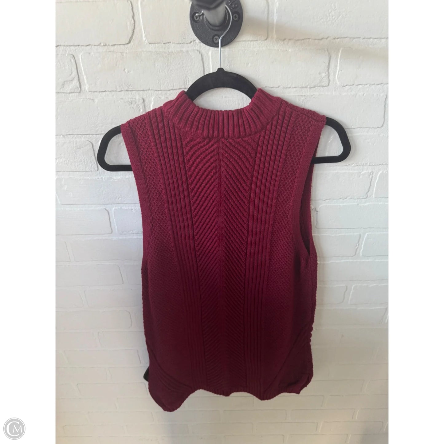 Vest Sweater By Talbots In Red, Size: M