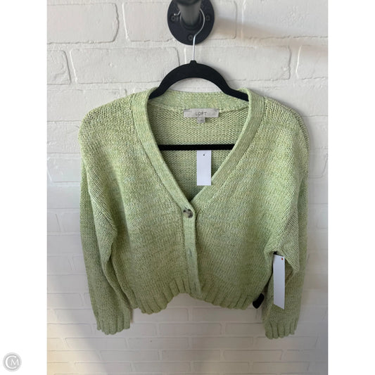 Sweater Cardigan By Loft In Green, Size: M