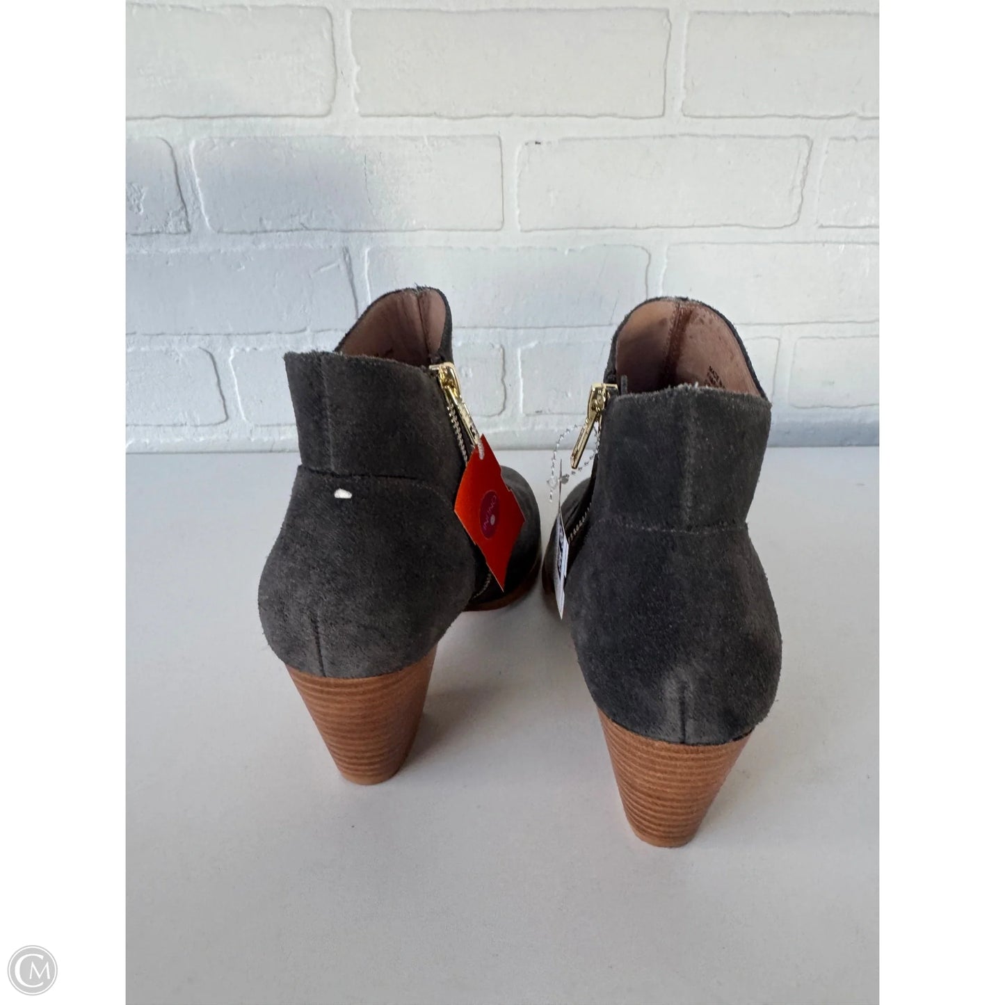 Boots Ankle Heels By Anthropologie In Grey, Size: 7.5