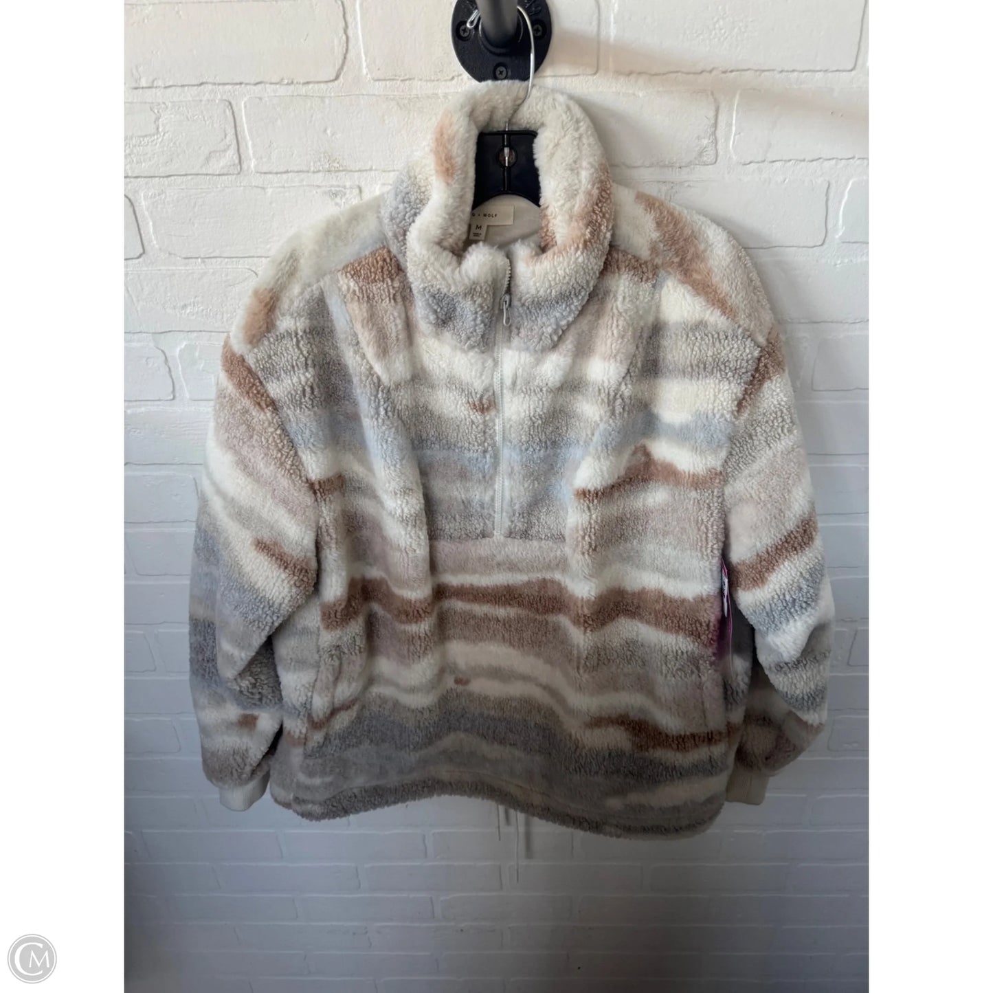 Jacket Fleece By Cmc In Cream & Tan, Size: M