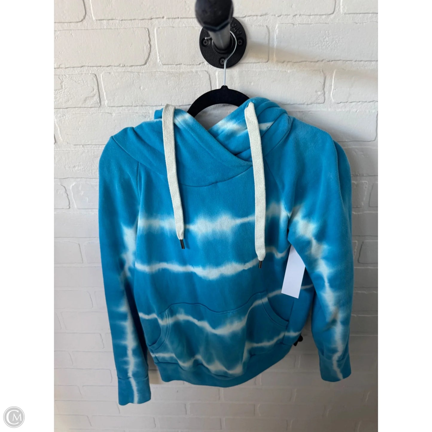 Sweatshirt Hoodie By Cmb In Blue & White, Size: S