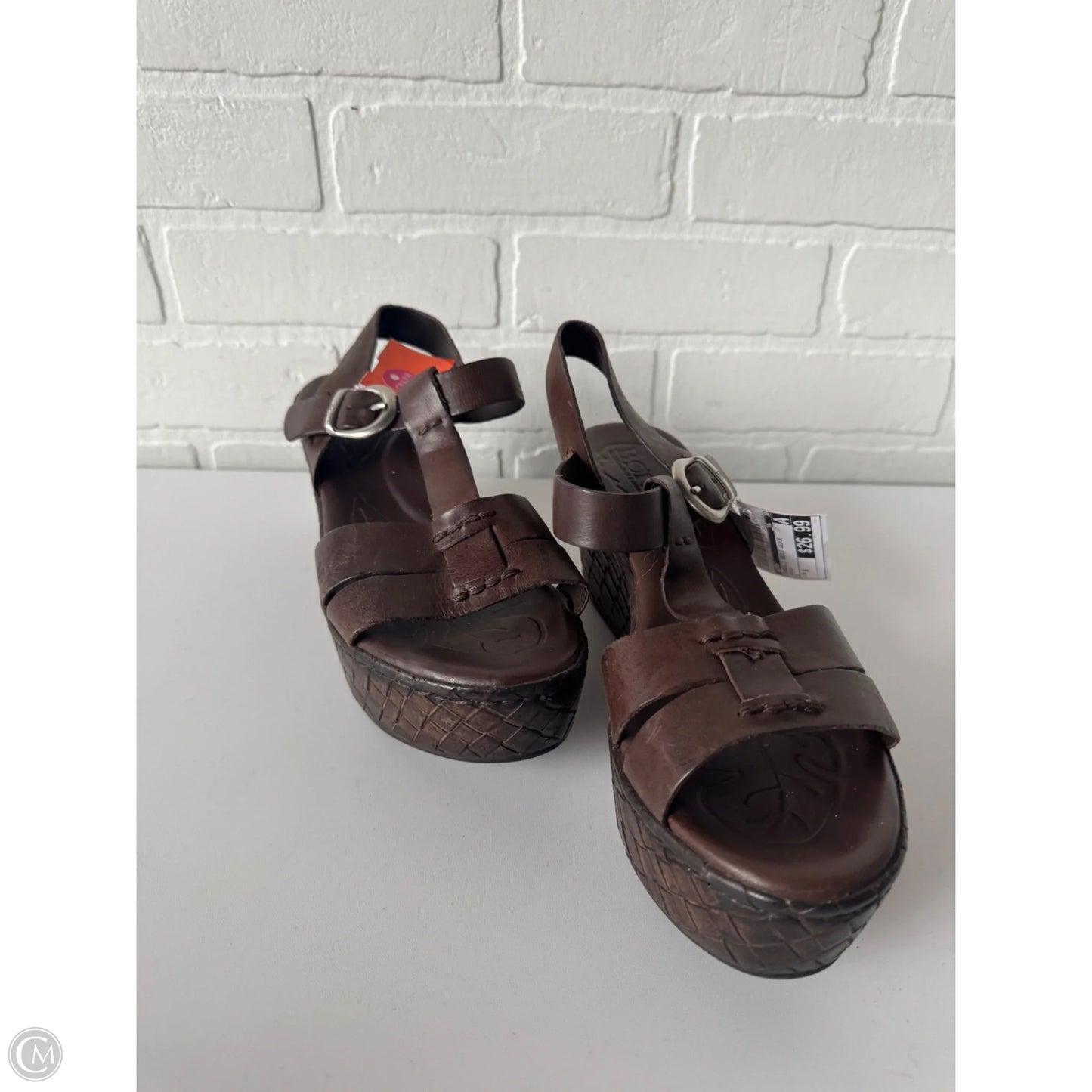 Sandals Heels Wedge By Born In Brown, Size: 8