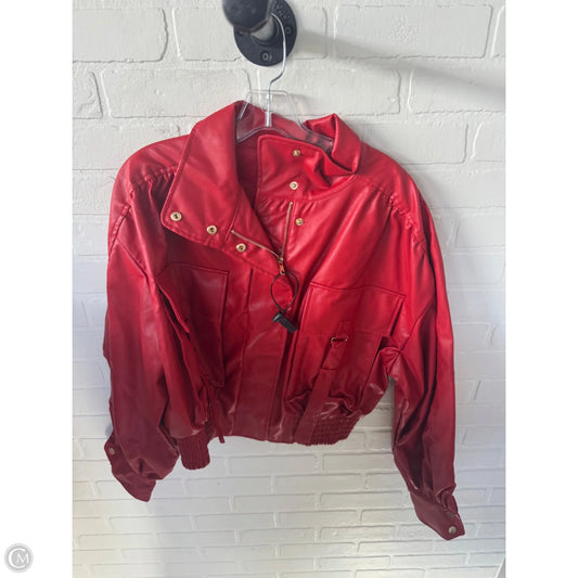 Jacket Moto By Shein In Red, Size: S