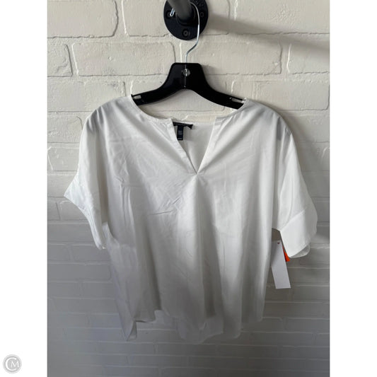Top Short Sleeve By Eileen Fisher In White, Size: Xs