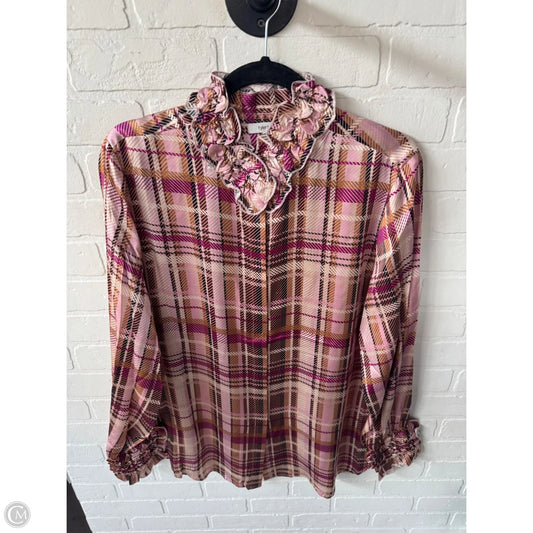 Top Long Sleeve By Tyler Boe In Pink & Tan, Size: L