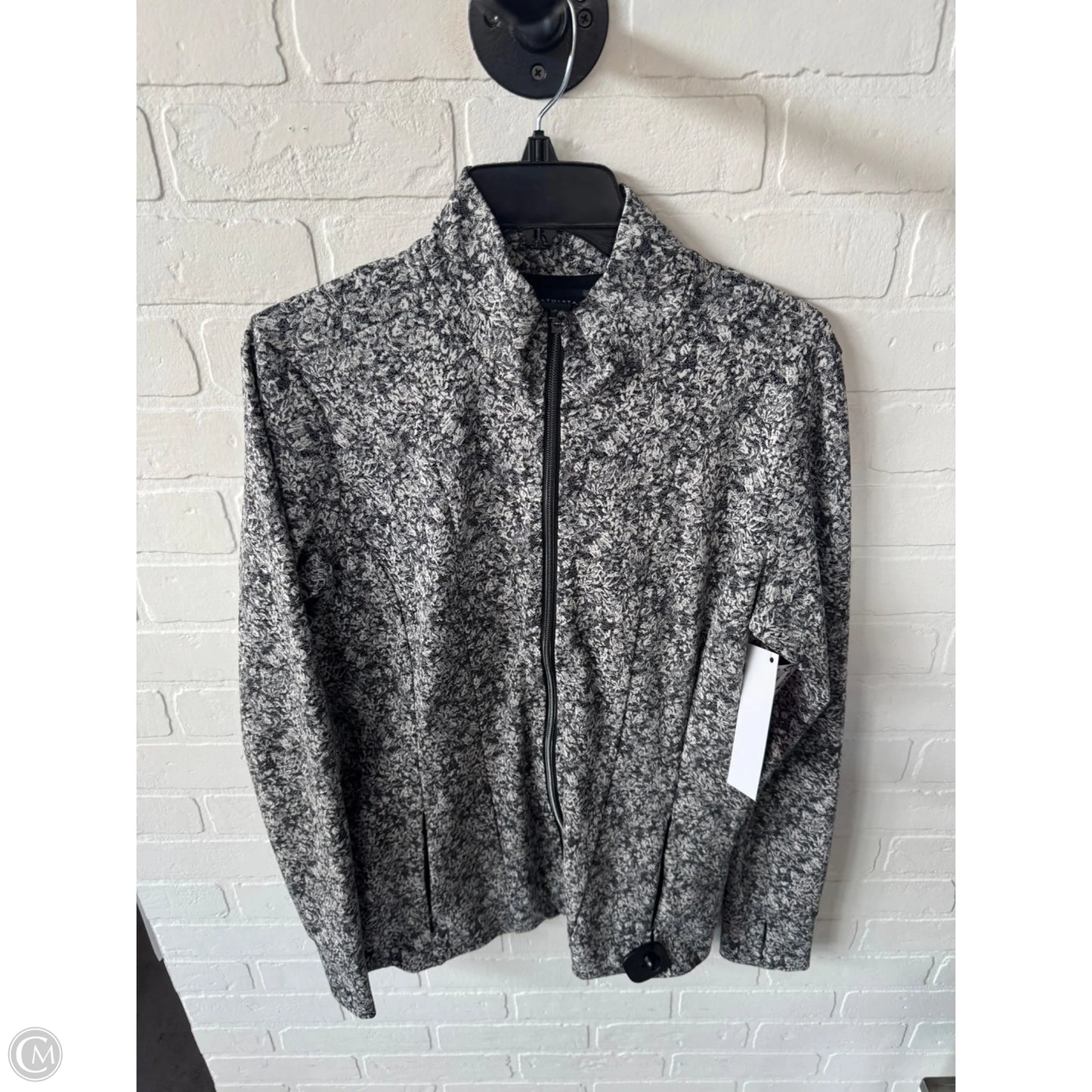 Athletic Jacket By Athleta In Black & Cream, Size: L