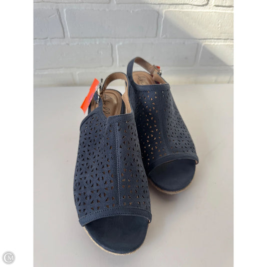 Sandals Heels Wedge By Abella In Blue, Size: 8