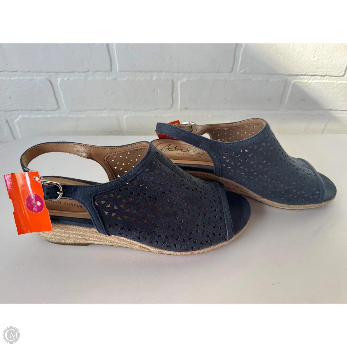 Sandals Heels Wedge By Abella In Blue, Size: 8