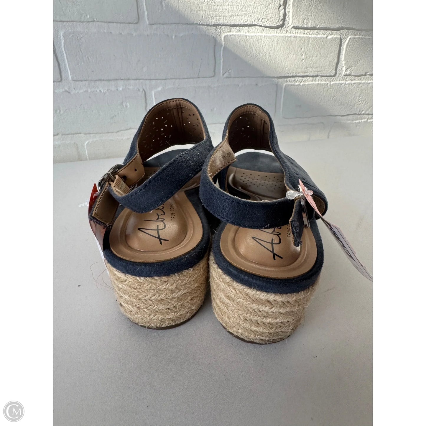 Sandals Heels Wedge By Abella In Blue, Size: 8