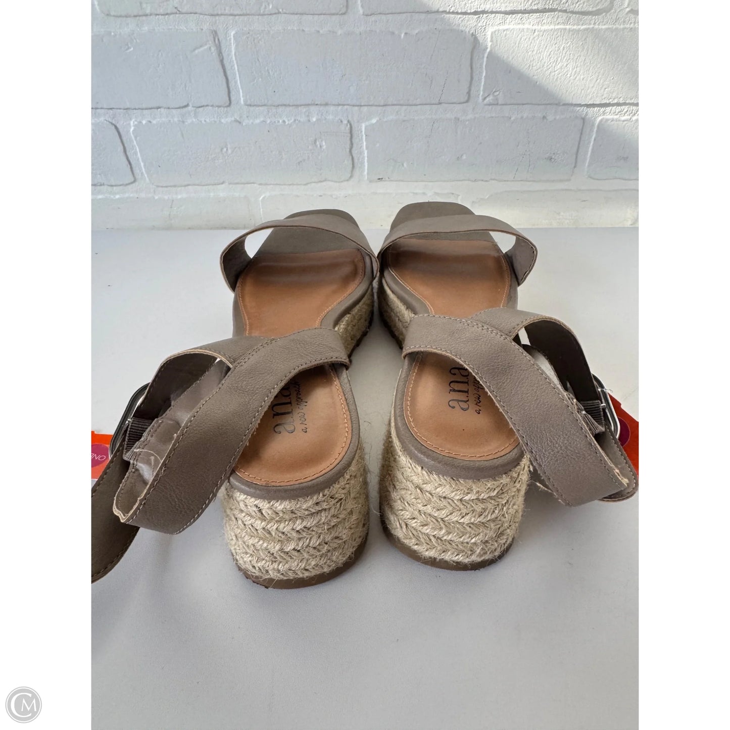 Sandals Heels Wedge By Ana In Brown, Size: 8.5