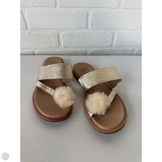 Sandals Designer By Ugg In Gold, Size: 6