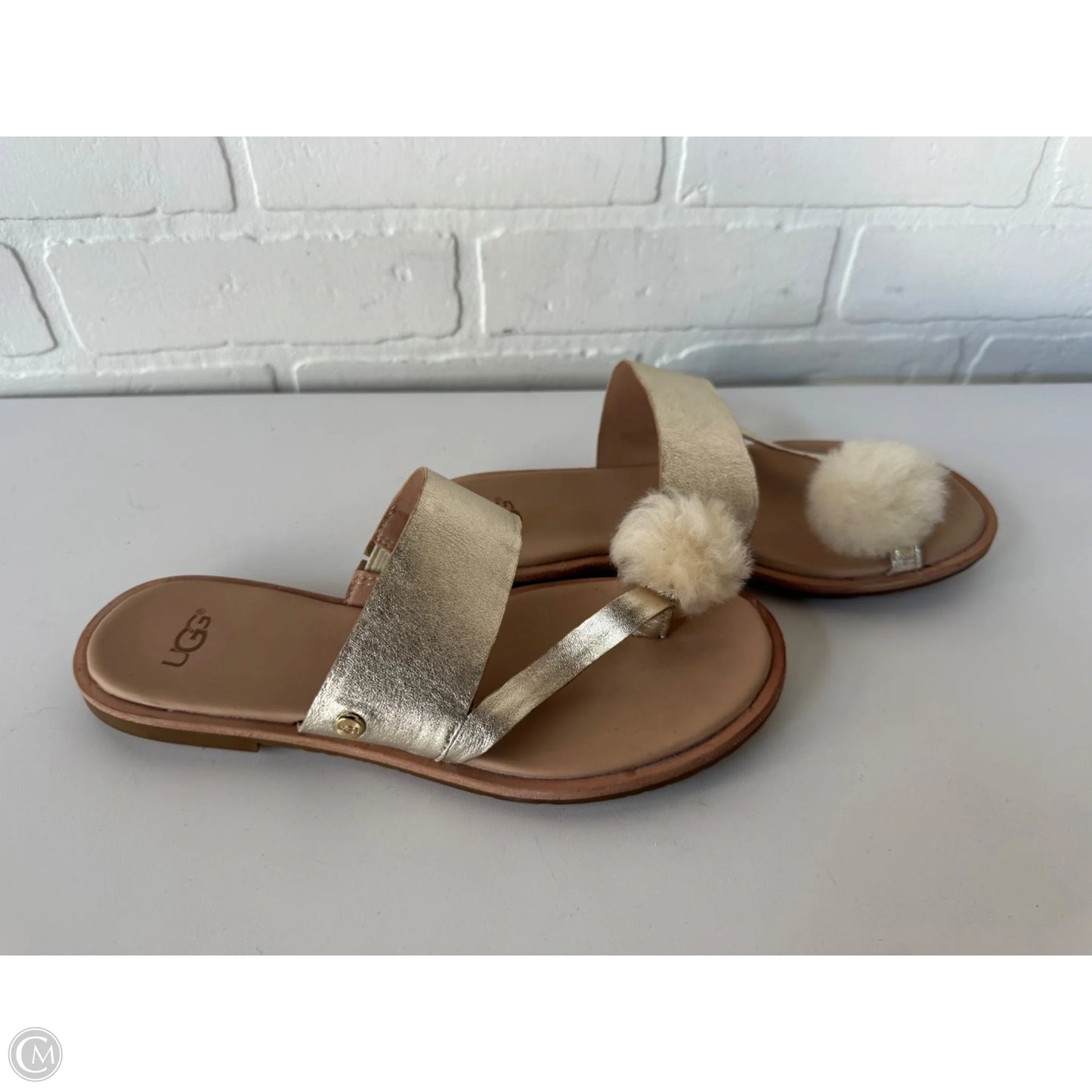 Sandals Designer By Ugg In Gold, Size: 6