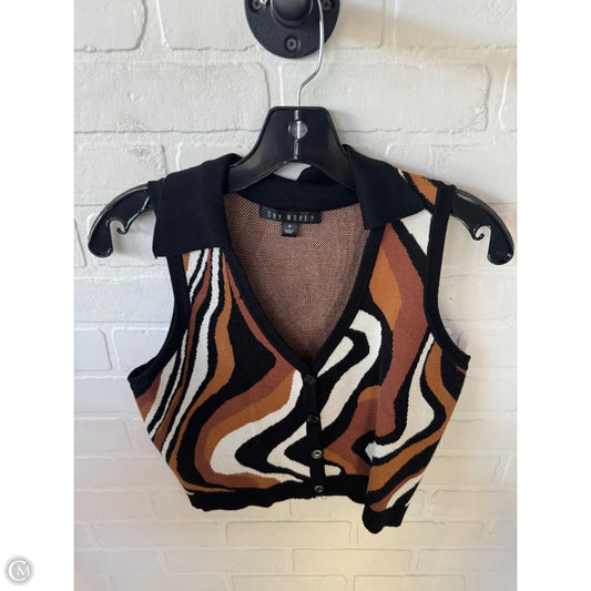 Vest Sweater By Say What In Black & Brown, Size: S