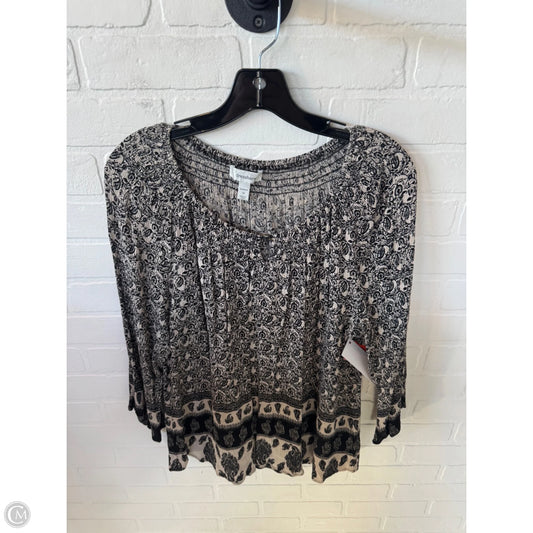 Top 3/4 Sleeve By Dressbarn In Black & Tan, Size: 1x