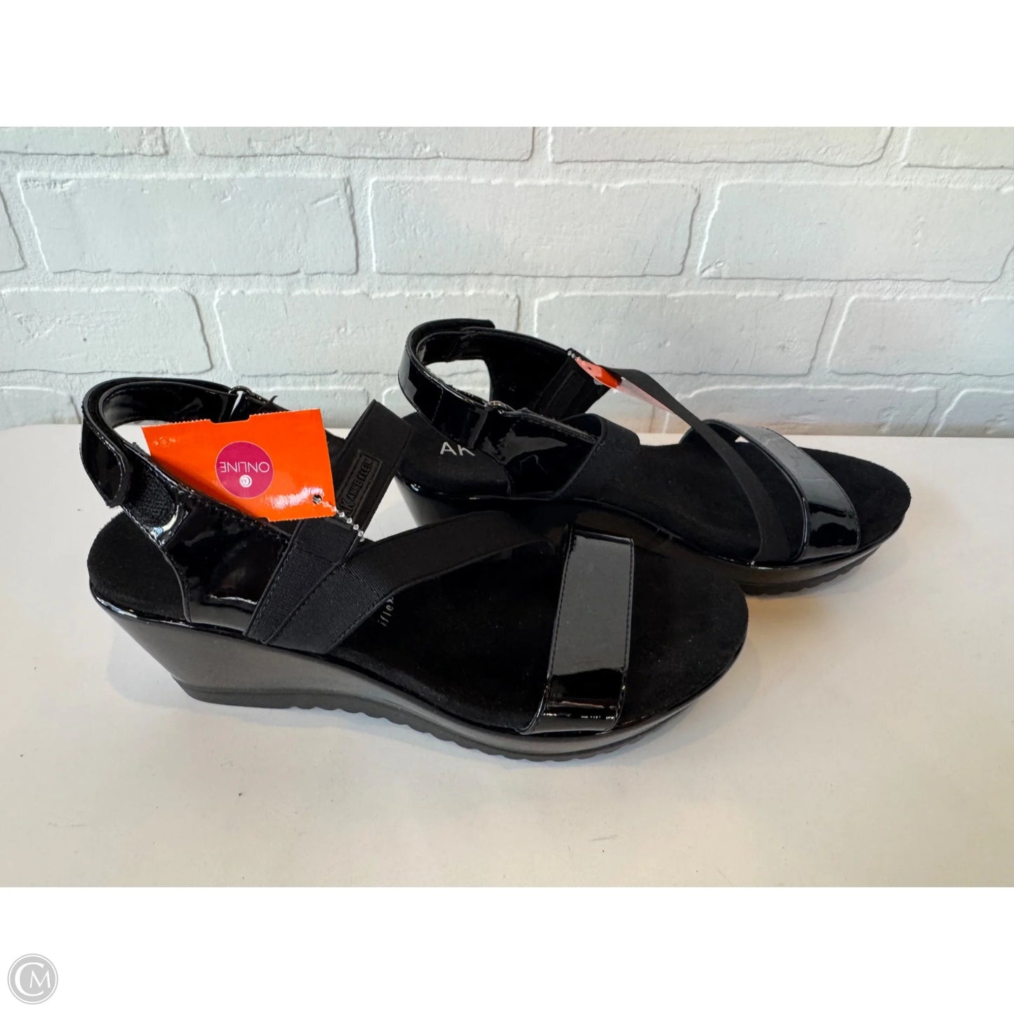 Sandals Heels Wedge By Anne Klein In Black, Size: 9