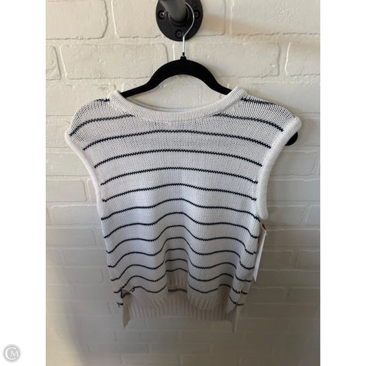 Vest Sweater By Madewell In Blue & Cream, Size: M