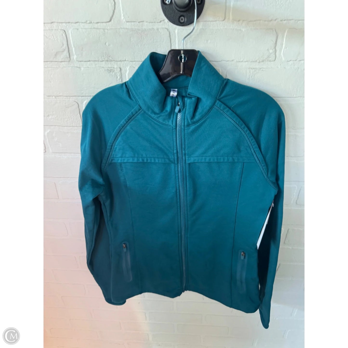 Athletic Jacket By Fabletics In Teal, Size: M